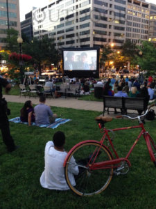 Farragut Square outdoor movie screen rental