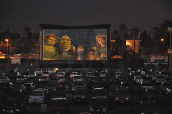 drive-in movie event featuring shrek