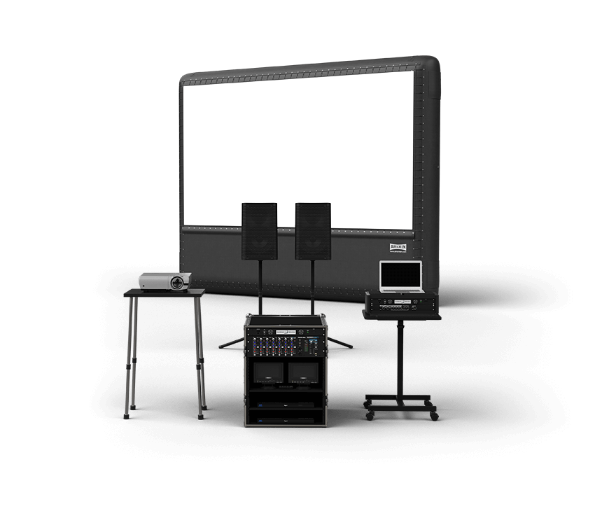 Packages include AIRSCREEN, control console, HD projector and speakers